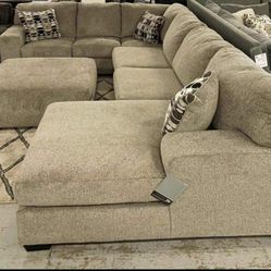 [OM] 🟪 Only $45 initial then take it home 🏡 Brand New Ballinasloe 3 Piece Sectional With Chaise U Shape Couch 