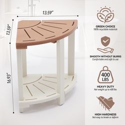 Modern Side Table Versatile Use Multiple Color Shower Stool Storage Shelf Indoor Outdoor 