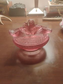Pink Glass Love Birds