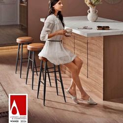 Bar Stools Set of 2, Bar Height Bar Stools, Kitchen Counter Stools, Mid-Century Modern Backless Counter Stools, 30-Inch Tall, Kitchen Isla