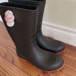 New Big Kid Size 4 Rubber Boots 