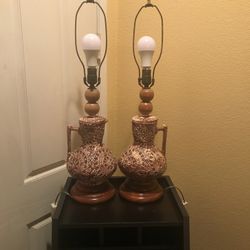 2 Vintage Mid Century Pitcher Lamps