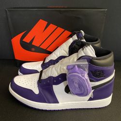 Jordan 1 Retro High Court Purple White DS Size 12