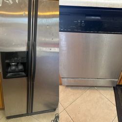 Whirlpool refrigerator and built in dishwasher set -100