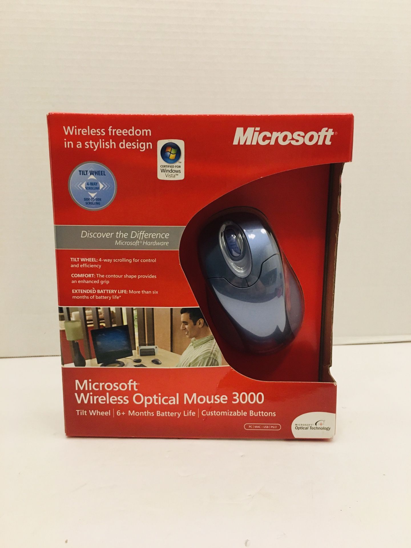 New Microsoft Wireless Optical Mouse 3000 Winter Blue
