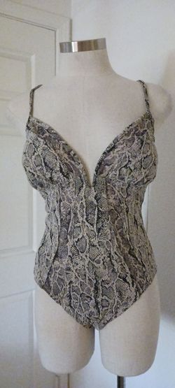 Snakeskin print one pc swimwear