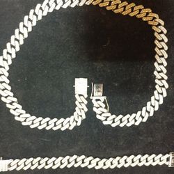 Mossanite chain and bracelet