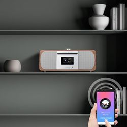 M5P 35W Premium Music System,CD Player,FM Digital Radio,WiFi Internet Radio,Spotify Connect,Bluetooth Speaker,Headphone-Out,Clock Alarms,Colour Displa