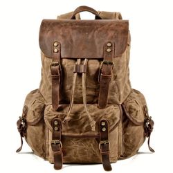New Waxed Canvas and Leather Backpack