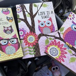 Owls Art Frames Set