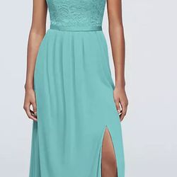 David’s Bridal Blue Bridesmaid Formal Dress Size 14