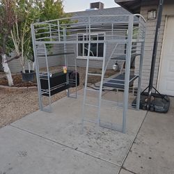 Bed With Desk And Shelves