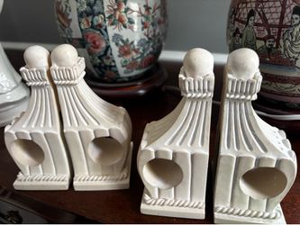Vintage Neoclassical Resin Drapery Corbel Brackets / Curtain Rod Holders - Set of 4