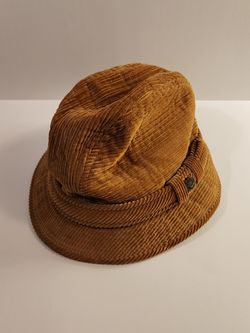 Country Gentleman Trav'ler Vintage Camel Tan Corduroy Fedora Hat Cap Men's sz. 7