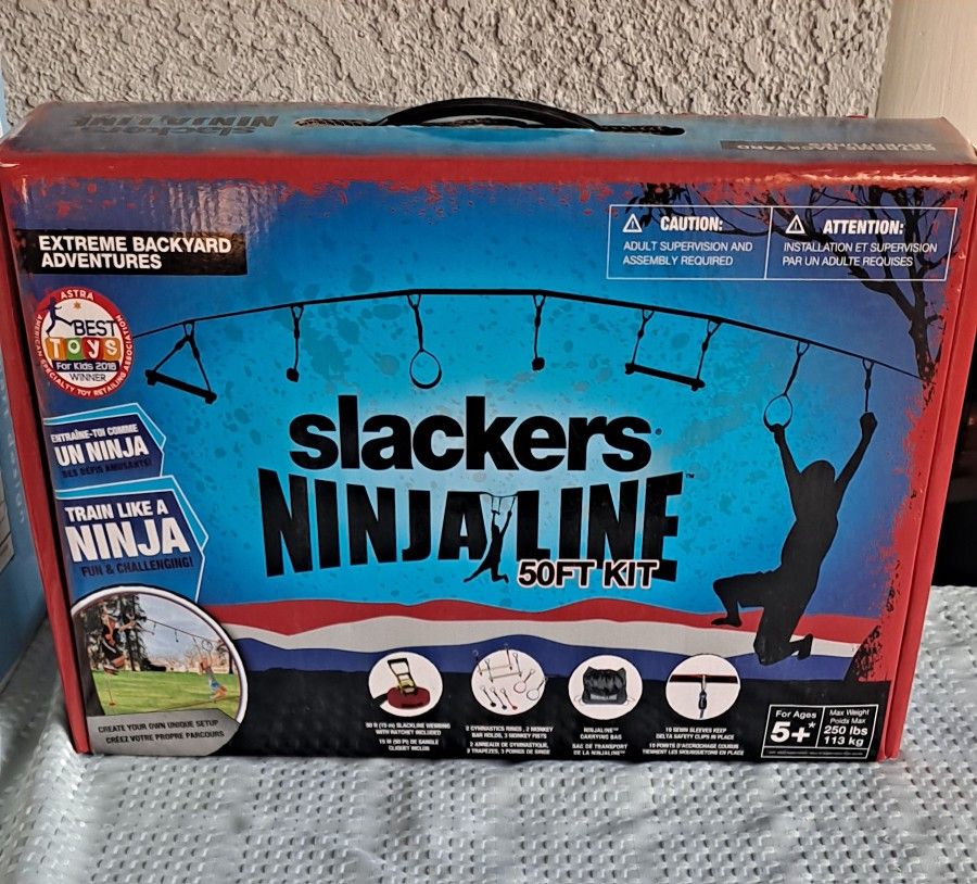 Slackers 50' Ft. NINJA LINE w/Extra Wheel