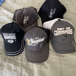 5 San Antonio Spurs Hats. 3 from Championships.