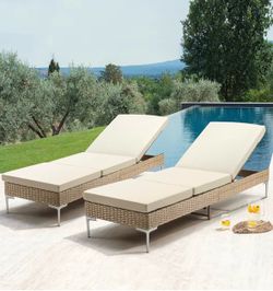 Set of 2 Outdoor Chaise Lounge Chair