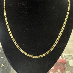 14kt Solid Cuban Linked Gold Chain 25in
