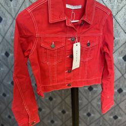 Red Jean Jacket Size Small 