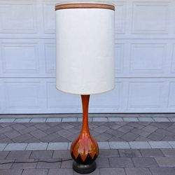 Vintage Mid Century Drip Glaze Ceramic Lamp