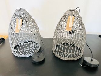 2 DGCASA Bali Grey Rattan Pendant Lights - Original tags   Price: $40 each or $70 for both (OBO).