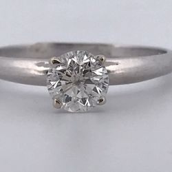 14k White Gold 0.80ct Diamond Ring Size 9