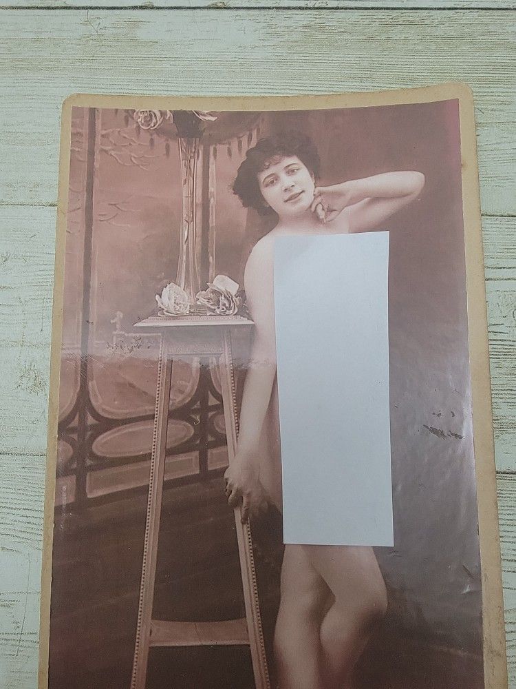 Antique Cabinet Card Photo Risque Woman 4"x6.5"