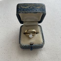 14k Yellow Gold Rings With White Diamond