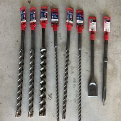 BOSCH SDS MAX BITS  1/2” X 21” ,1-1/8” X 21” , 1-1/2” X 21” ,3/4” X 21” Brand new  