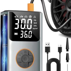 Brandnew Tire Inflator Portable Air Compressor, Bike Pump, 150PSI Air Pump for Car Tires with LCD Dual Screen and Digital Tire Pressure Gauge, Air Com