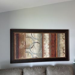 Abstract Painting With Solid Wood Frame 