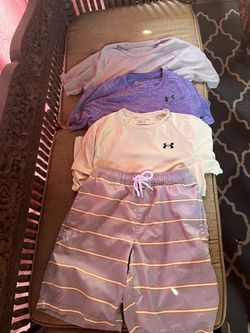 3 men’s  small Under Armour T-Shirts and Swim Shorts Bundle