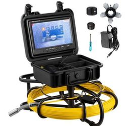 Vevor Pipeline Inspection Camera 300 ft. Sewer Pipe Camera 9 in. Screen with 8 GB DVR SD Card LED Light for Home Wall Duct