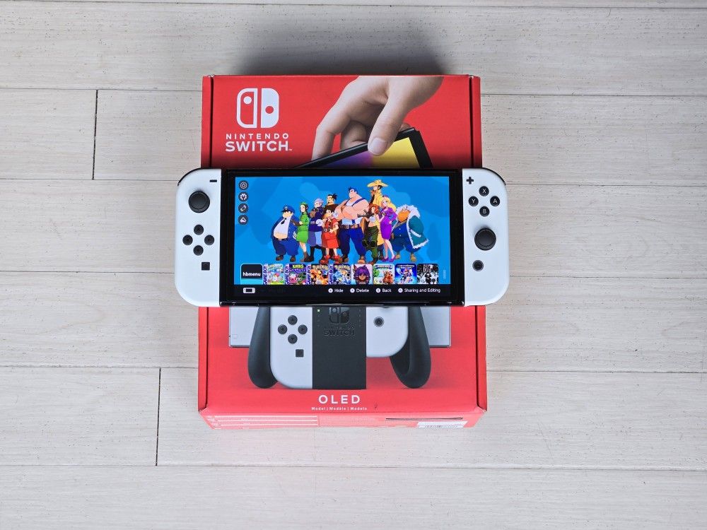 Nintendo Switch OLED Brand New **Modded** Triple-boot Systems with Android Tablet Mode 10K Games Pre-installed Memory Card 1TB