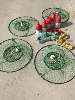 4 heavy duty 36 inch lobster hoop nets with metal bottom grates for Sale in  Riverside, CA - OfferUp