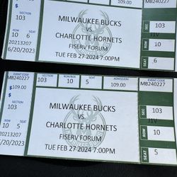 Bucks Tickets For Tuesday 