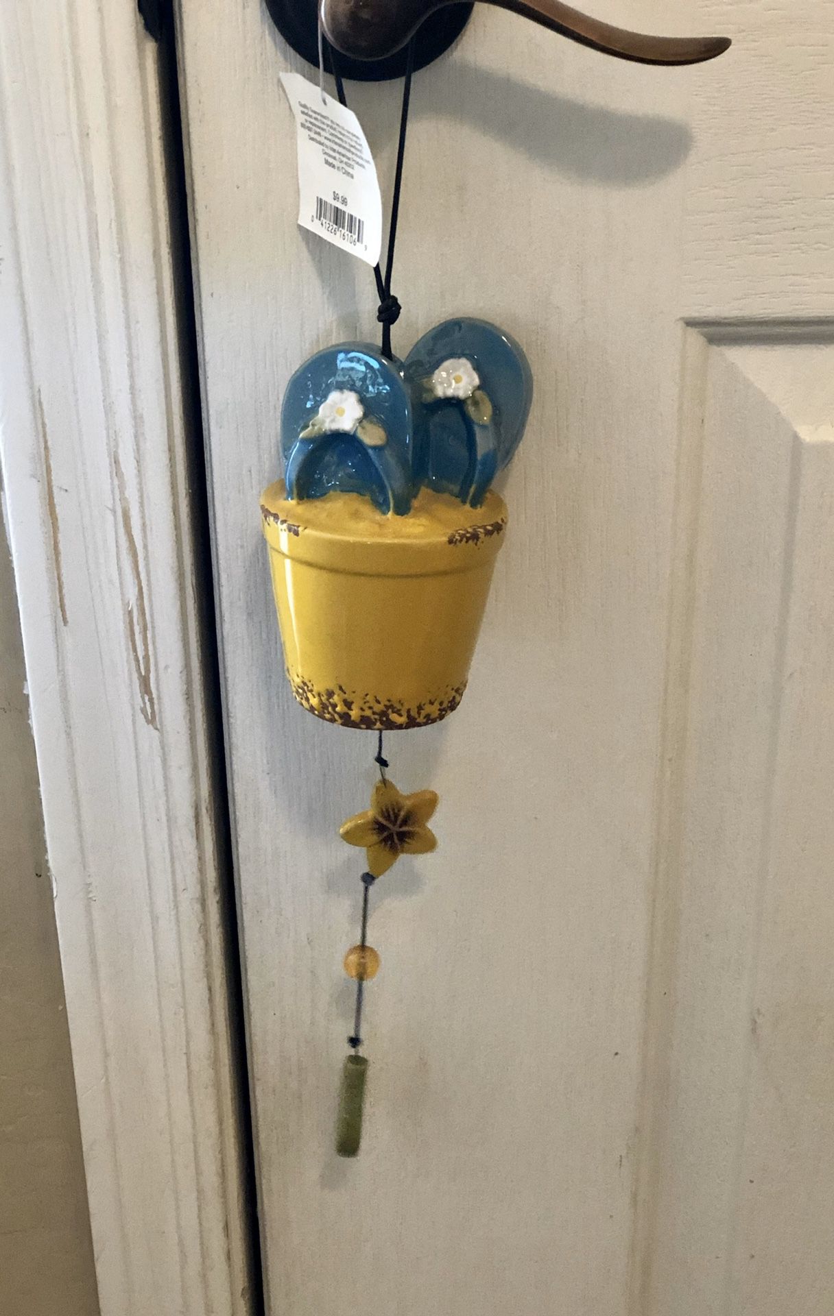 New! Cute heavy ceramic flip flop wind chimes. I have two available $8 each. Great gift!
