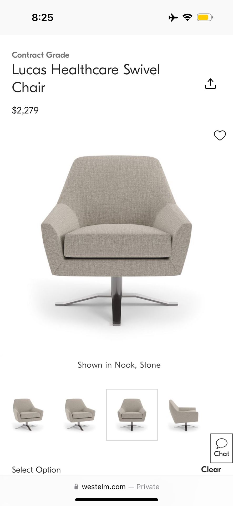 (2) West Elm Lucas swivel Chairs