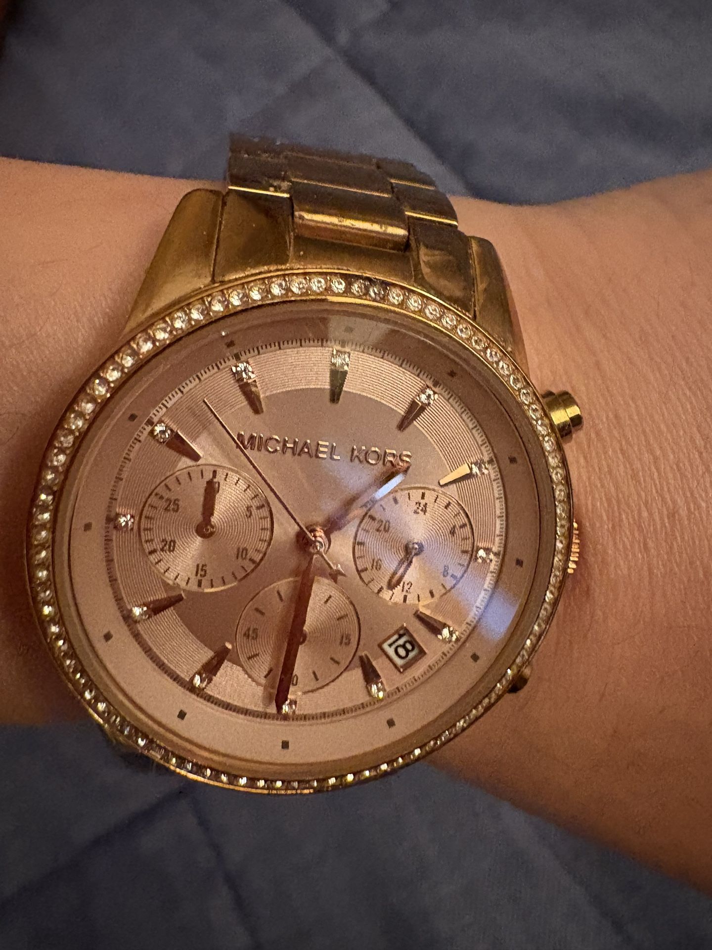 Mk Rose Gold Watch With Box