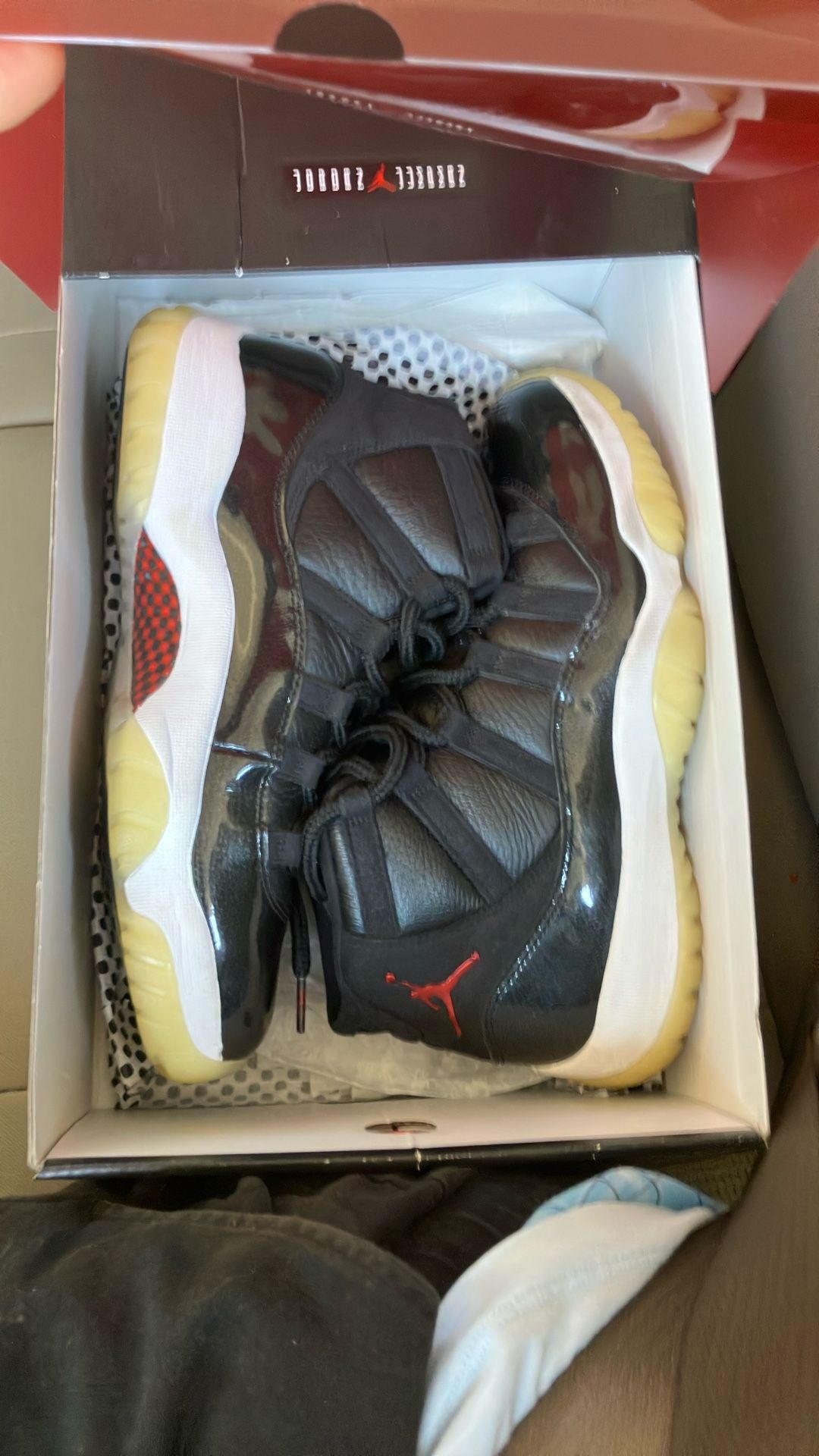 Air Jordan 11 Retro Black Gym Red-White-Anthracite Men Shoes