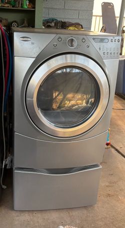 Whirlpool Duet Front Loading Gas Dryer with Pedestal