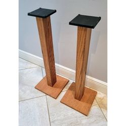 Wood Speaker Stands 30" Solid Harwood Stand Set