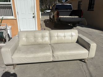 Beige Leather Sofa