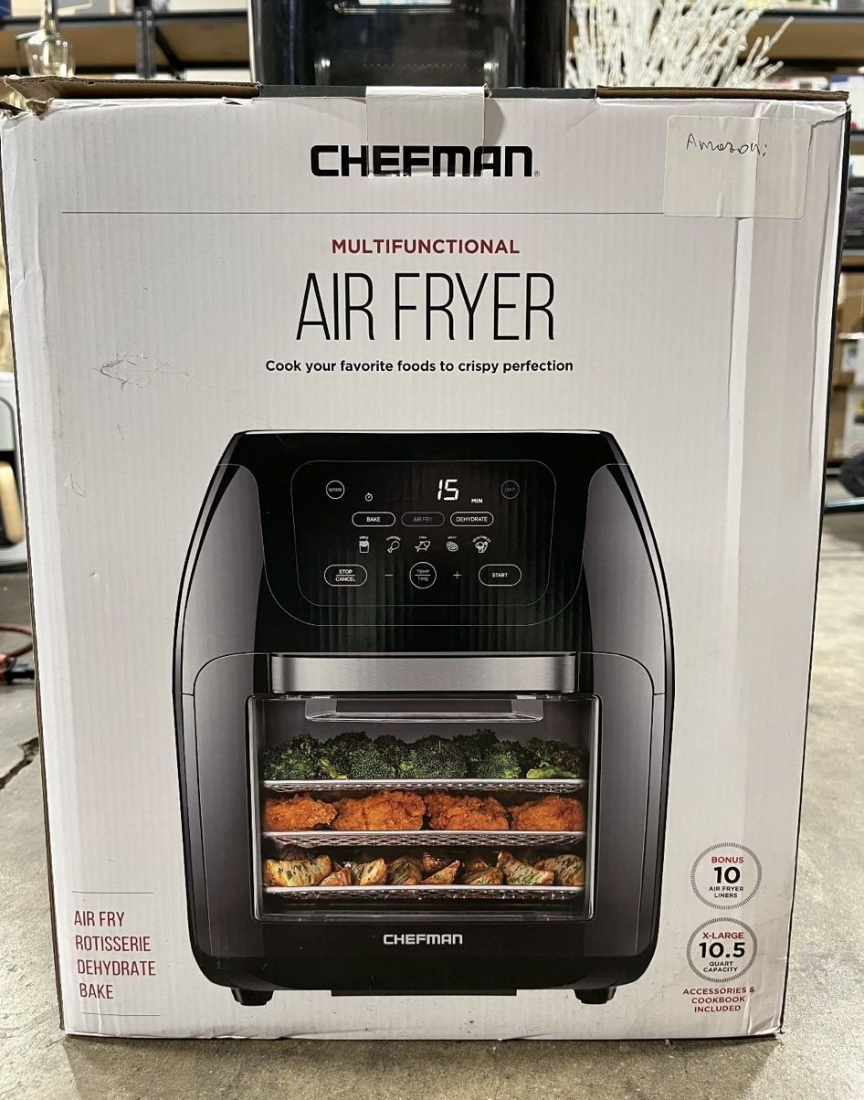 Chefman TurboTouch Easy View Air Fryer, The Most Convenient And Healthy Way To Cook Oil-Free, Watch Food Cook To Crispy And Low-Calorie Finish Through