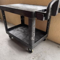 Rubbermaid XL 4525 Flat Shelf Plastic Service & Utility Cart 44 x 25, 44" L x 25" W x 33" H