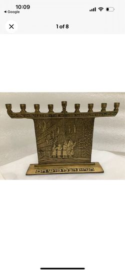 Vintage solid brass Menorah