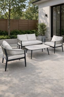 4-Piece Outdoor Rope Patio Lounge Set