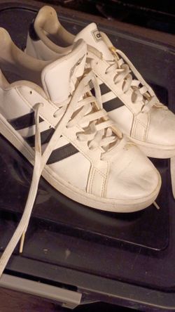 ADIDAS WHITE/ BLACK " STREET TALK" LEATHER CLASSIC SNEAKERS MEN HWI 28Y001