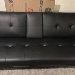 Leather Futon With Cupholders