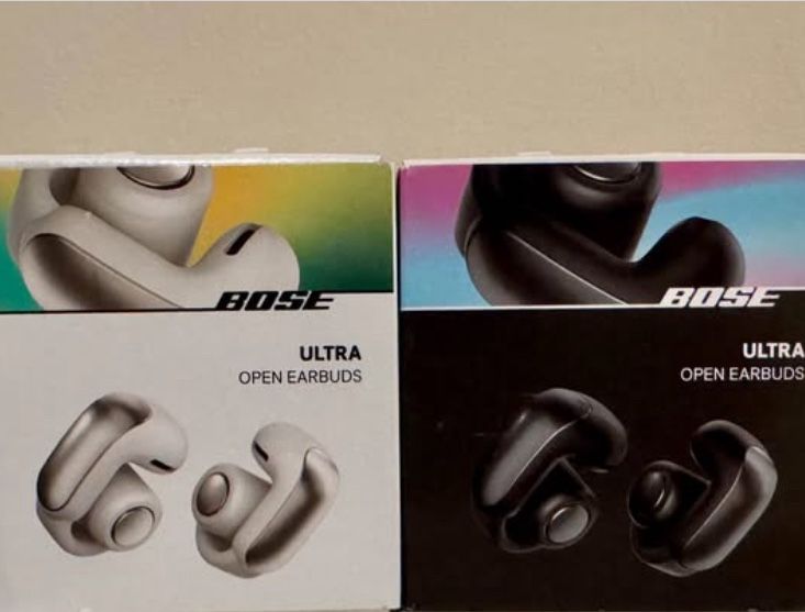 Bose Ultra Open Earbuds, Open Ear Wireless Earbuds, White Smoke